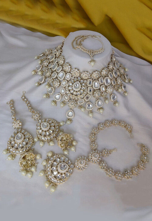 Buy Kundan Choker Necklace Set Online JNV6184 Utsav Fashion