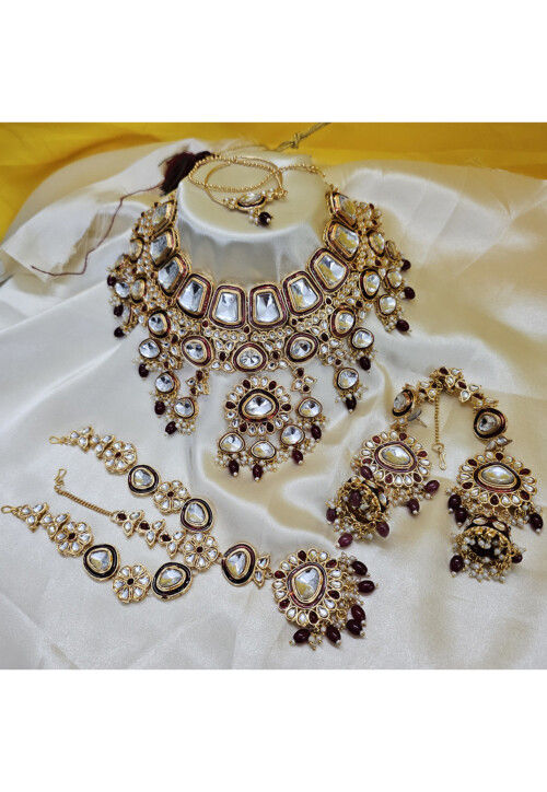 Buy Kundan Choker Necklace Set Online JNV6927 Utsav Fashion