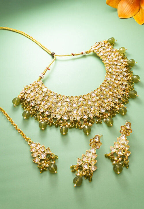 Emerald Oval Crowned Necklace & Earrings Set – Kamal Beverly Hills