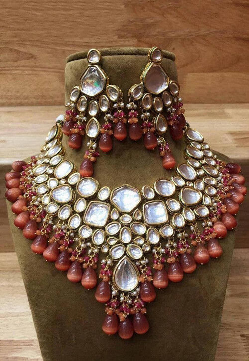 Buy Kundan Choker Necklace Set Online JVD1998 Utsav Fashion