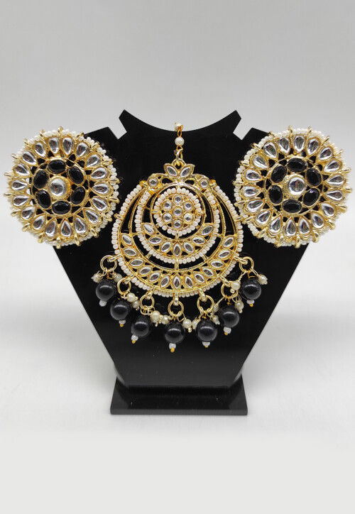 Oxidised kundan chandbaali earrings | Big earrings, Metal earrings, Kundan  earrings