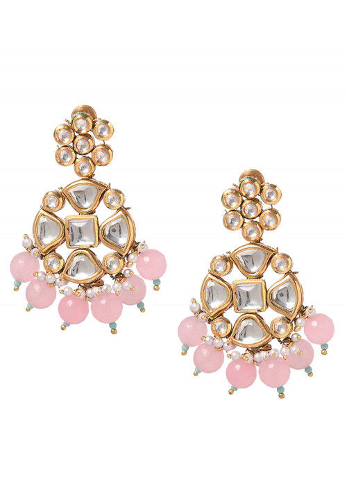 VeroniQ Trends 100% Gold & Pink Kundan Hyderabadi Chandbali Gold Earring at  Rs 55900/piece in Jaipur