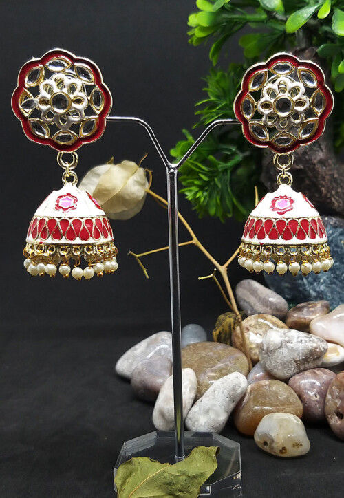 Kundan Jhumka Style Earrings