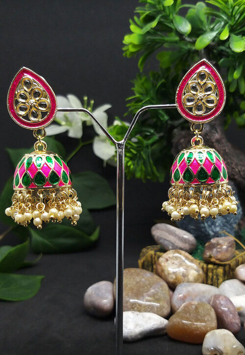 Kundan Jhumka Style Earrings