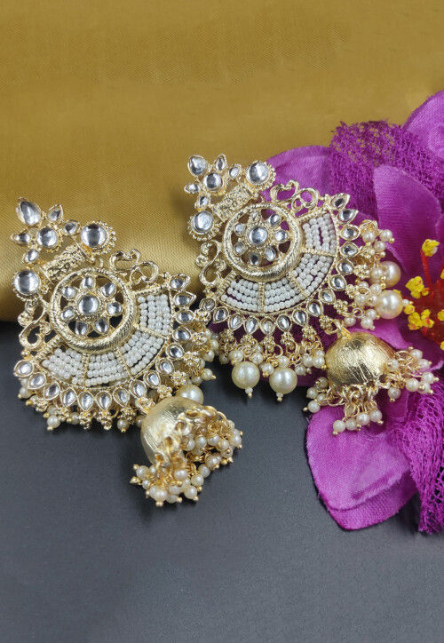 Kundan Jhumka Style Earrings