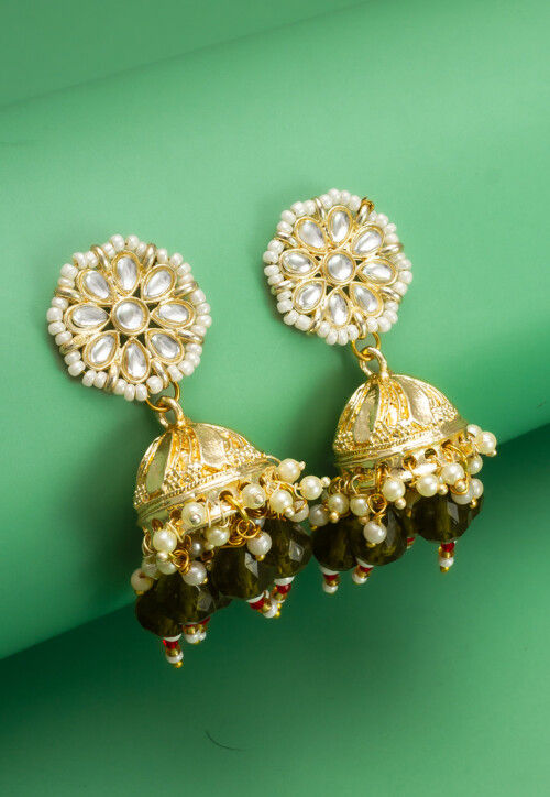 Kundan Jhumka Style Earrings