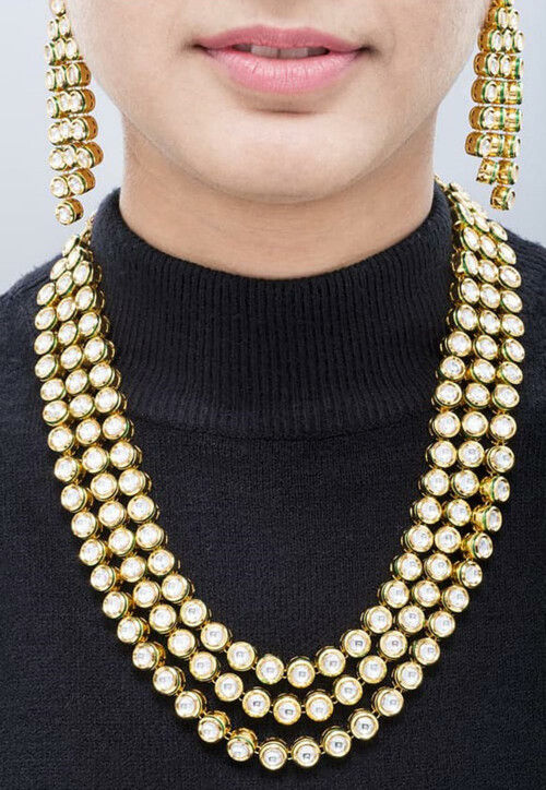 Kundan layered necklace online store