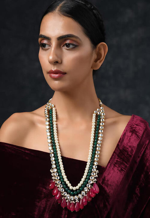 Buy Kundan Layered Necklace Online JVD2380 Utsav Fashion