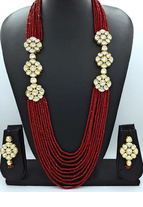 Maroon Beads Multi Colored String Necklace at best price in New Delhi
