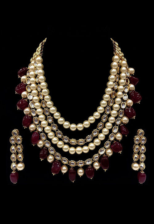 Buy Kundan Necklace Set Online JMY610 Utsav Fashion