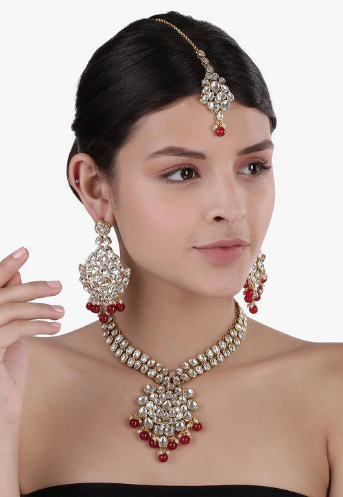 Casual Wear Classic Kundan Wedding Stylish Chokar Necklace Set at Rs 850/set  in Jaipur