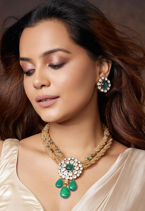Buy Kundan Necklace Set Online JVD2341 Utsav Fashion