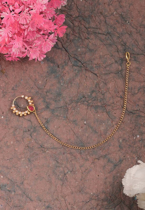 Buy AccessHer Jadau kundan nose ring Online at Low Prices in India -  Paytmmall.com