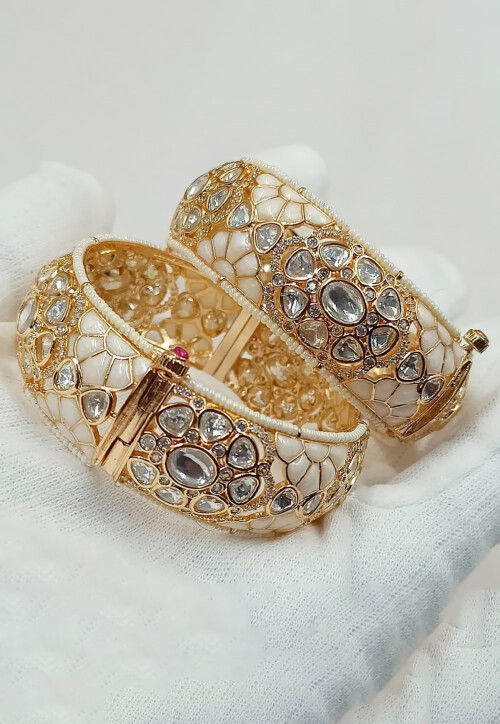 Kundan Openable Bangle Pair