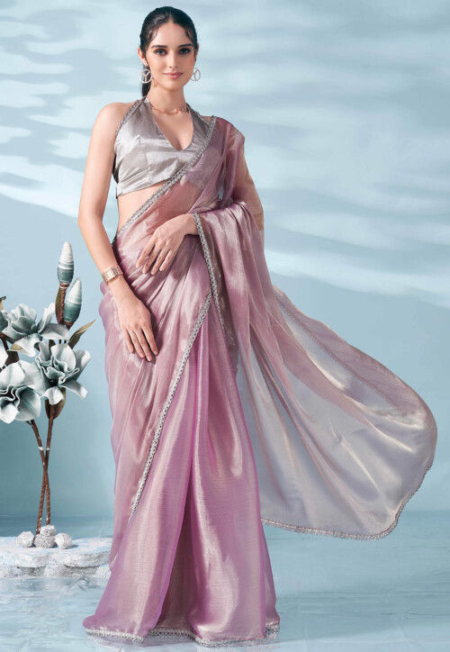 purple saree dress Purple Draped Gown Saree. Custom / Purple
