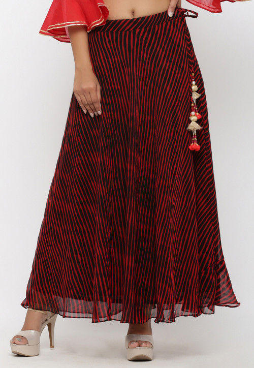 Black georgette outlet maxi skirt