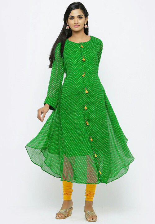 Green Colour Aaradhna Kurti With Bottom Catalog 1023 - The Ethnic World