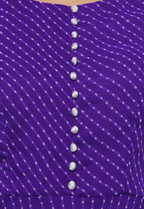 Buy Leheriya Printed Georgette Abaya Style Suit in Purple Online ...