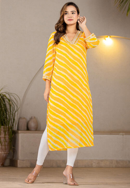 Yellow Kurti South Indian Fashion Kurtis Buy Yellow Print Rayon