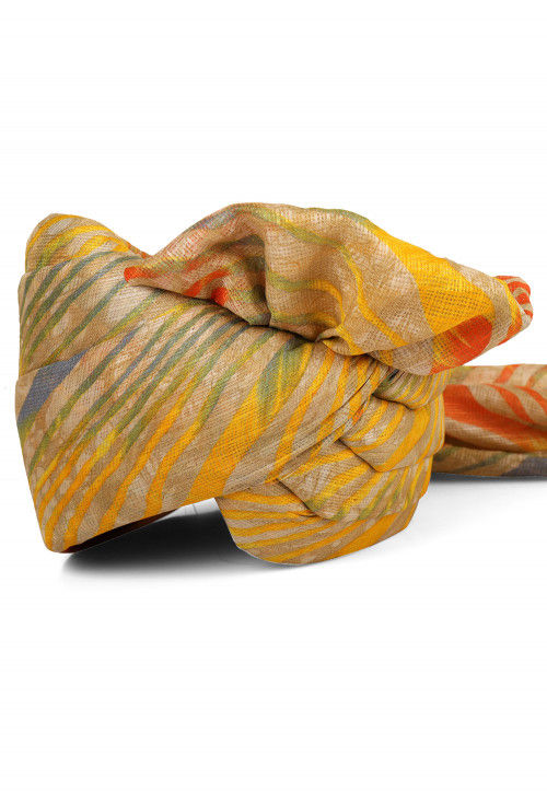 Leheriya Printed Kota Doria Turban in Multicolor