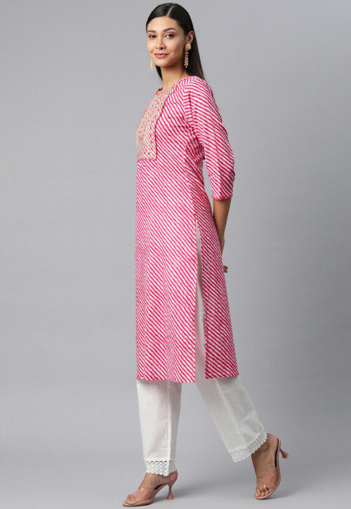 Leheriya Printed Straight Kurta main image 0