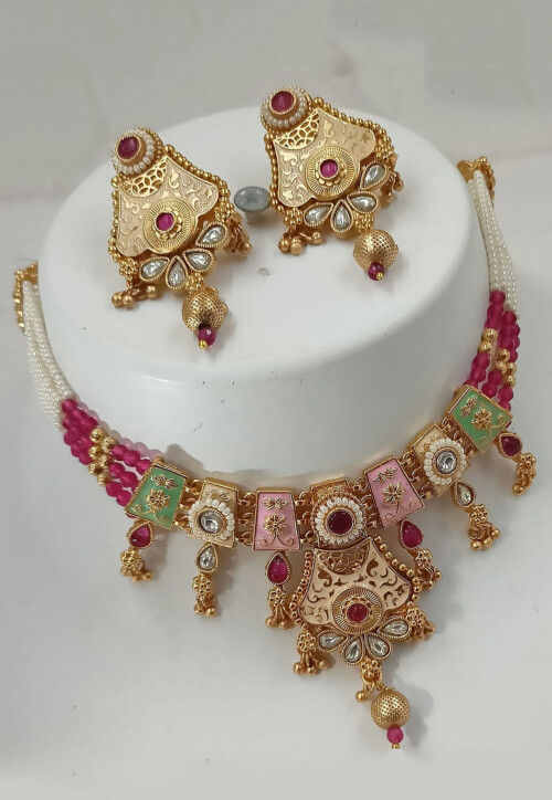 Meenakari Choker Necklace Set