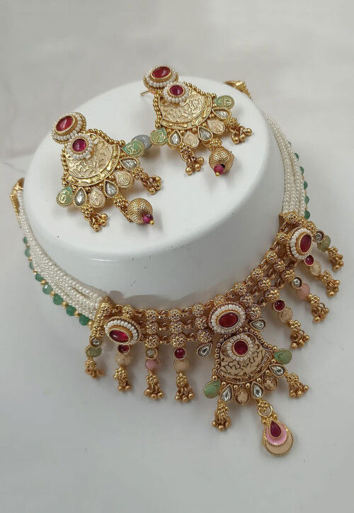 Meenakari Choker Necklace Set