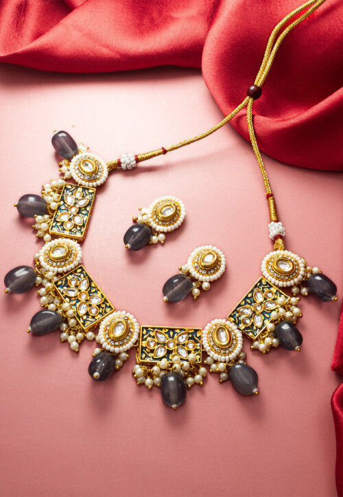 Buy Meenakari Choker Necklace Set Online JPM6986 Utsav Fashion