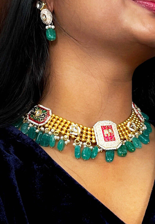 Meenakari Choker Necklace Set