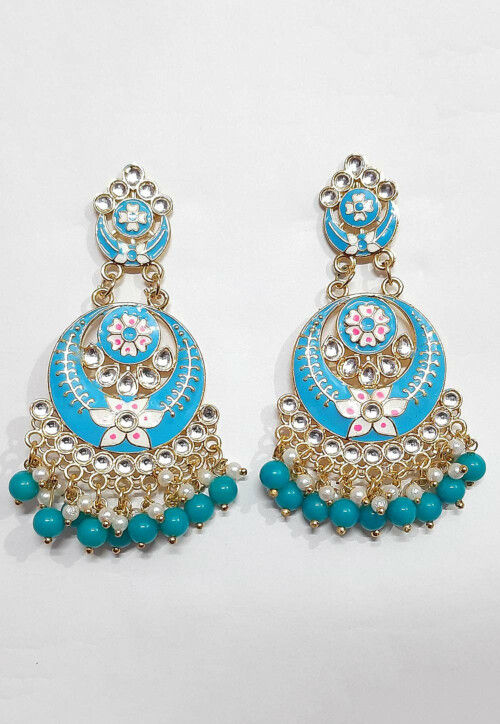 Alia Chandbali Earrings - Blue | FashionCrab.com