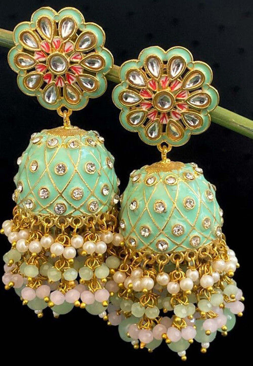 Meenakari Jhumka Style Earrings