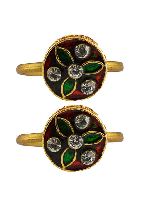 Lavari Jewelers Women's V-Shaped Adjustable Toe Ring, 10K Yellow Gold,  Cubic Zirconia, 4 MM Wide