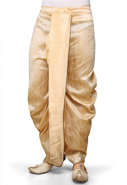 Dupion Silk Dhoti in Beige