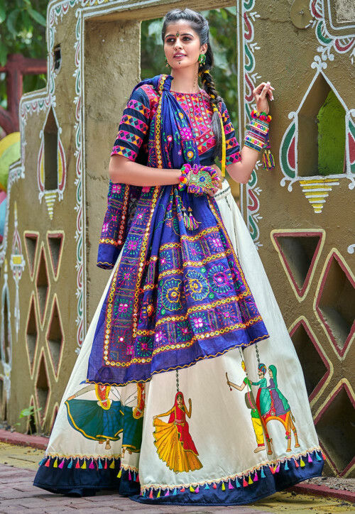 Navratri Lehenga choli, Pure Cotton Garba chaniya choli Handwork Garba dress  | eBay