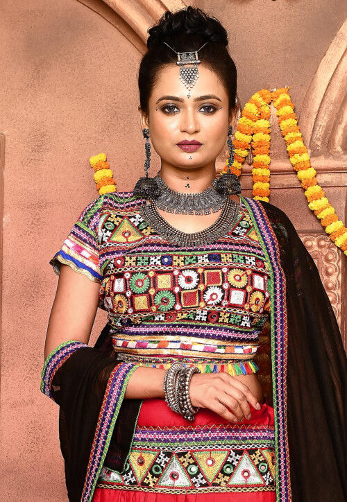 Navratri Special Cotton Lehenga in Red