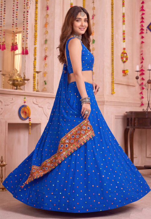 Buy Navratri Rayon Chaniya Choli Lehenga in Blue Online : LBC3598 ...