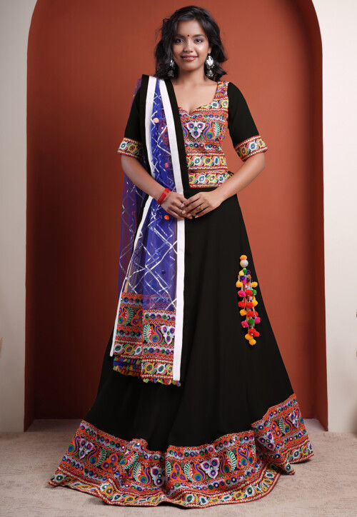 Navratri Special Cotton Lehenga in Black