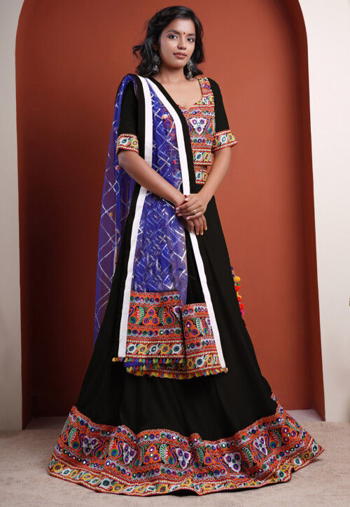 Navratri Special Cotton Lehenga in Black