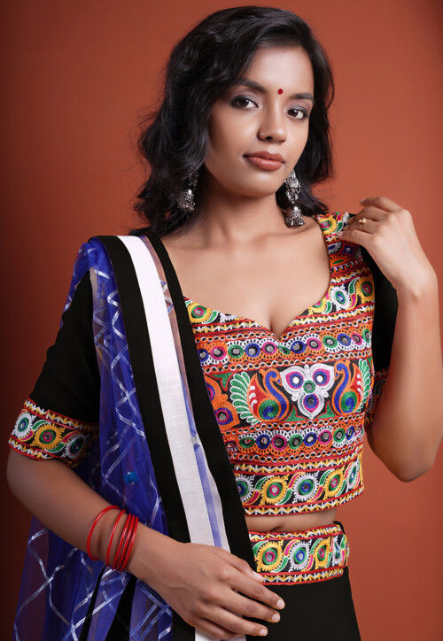 Navratri Special Cotton Lehenga in Black