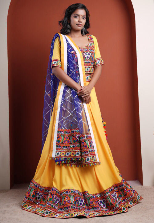 Navratri Special Cotton Lehenga in Yellow
