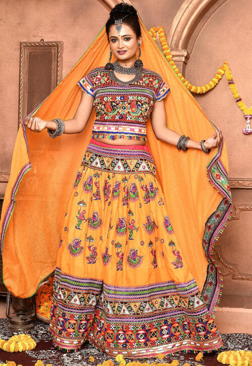 Navratri Special Cotton Lehenga in Yellow