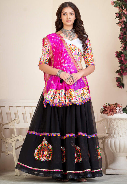 Navratri Special Georgette Lehenga in Black