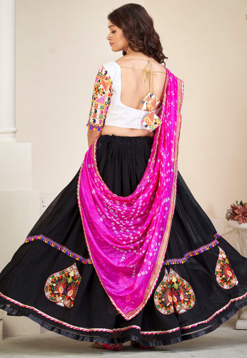 Navratri Special Georgette Lehenga in Black
