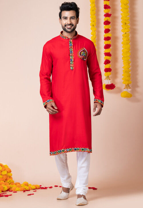 Buy Navratri Special Rayon Kurta Set in Red Online MMQ2618 Utsav Fashion