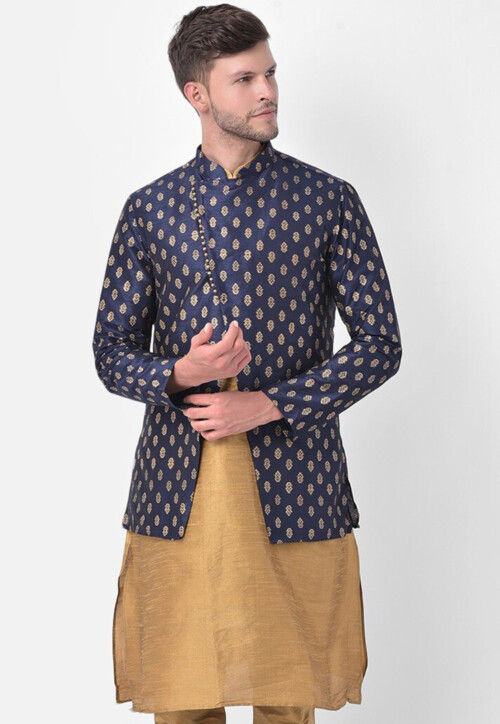 Buy Blue 2-Piece Ethnic Suit for Men by NEUDIS Online | Ajio.com