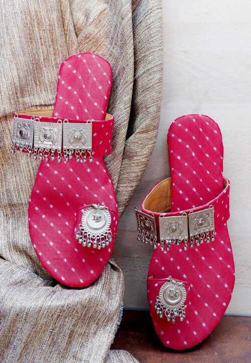 Ornamented Georgette Kolhapuri in Pink