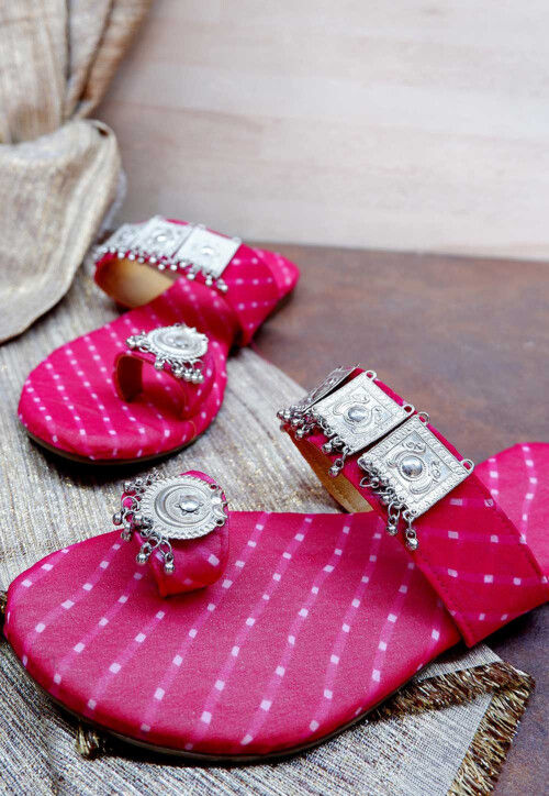 Ornamented Georgette Kolhapuri in Pink