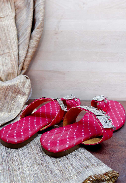 Ornamented Georgette Kolhapuri in Pink