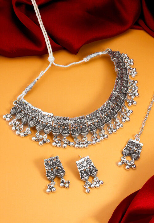 Oxidised Choker Necklace Set