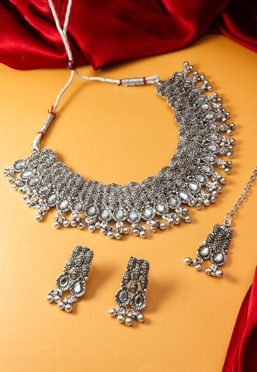Oxidised Choker Necklace Set